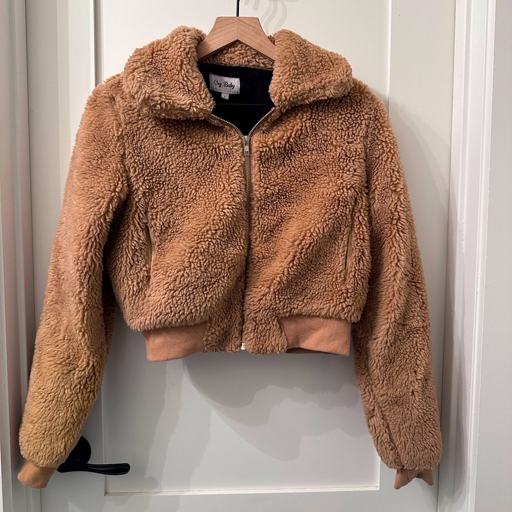Cry baby Sherpa/furry zip up jacket. Size S